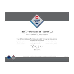 GAF Certified Plus™ Roofing Contractor